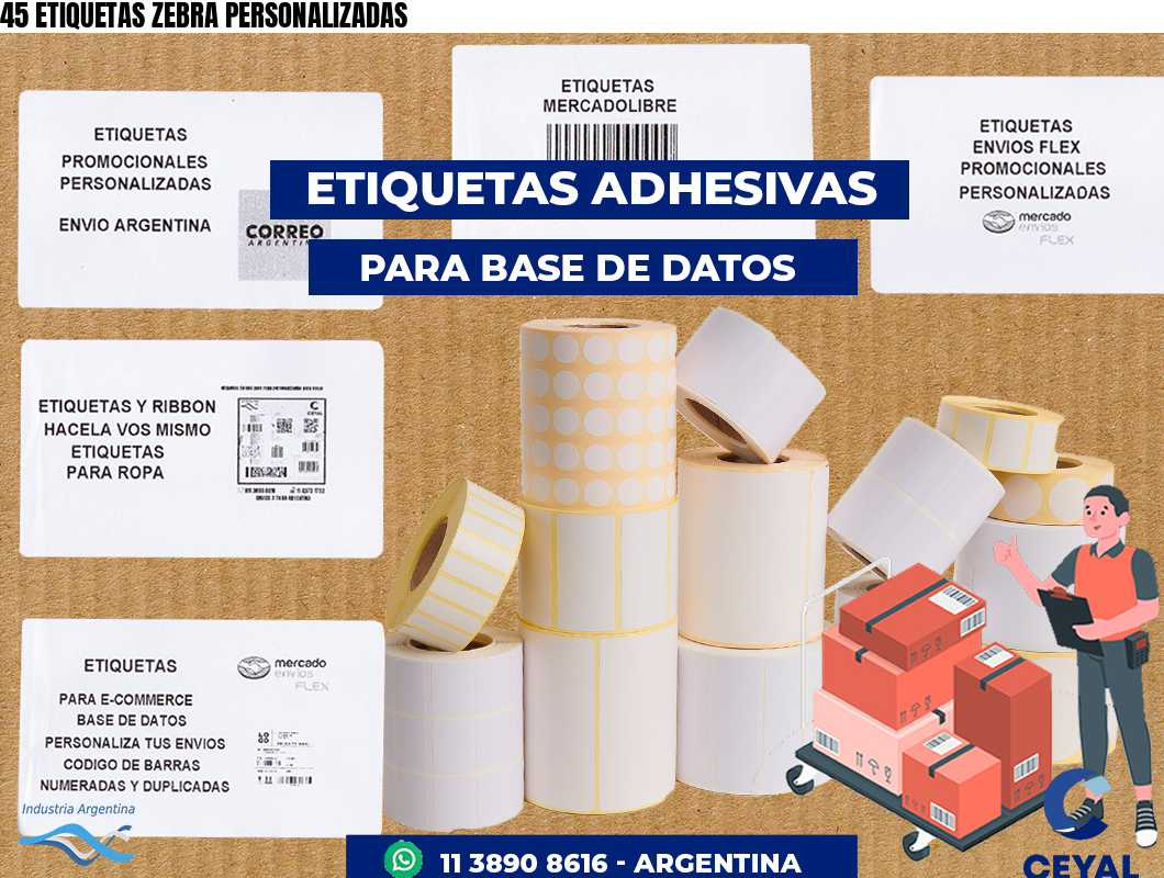 45 ETIQUETAS ZEBRA PERSONALIZADAS