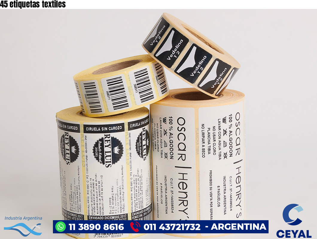 45 etiquetas textiles