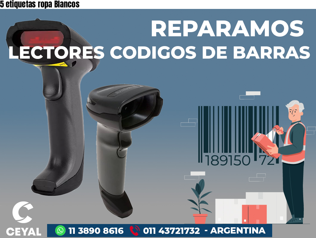 5 etiquetas ropa Blancos