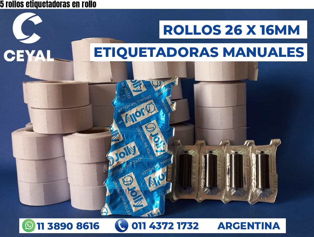 5 rollos etiquetadoras en rollo