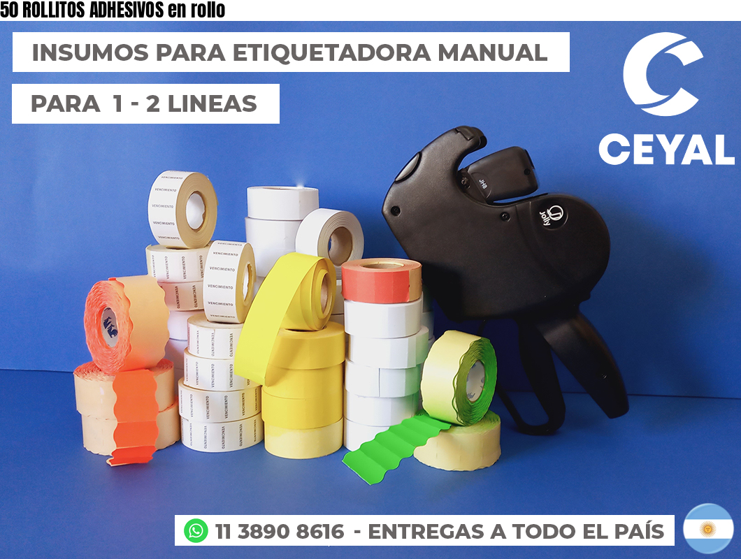 50 ROLLITOS ADHESIVOS en rollo