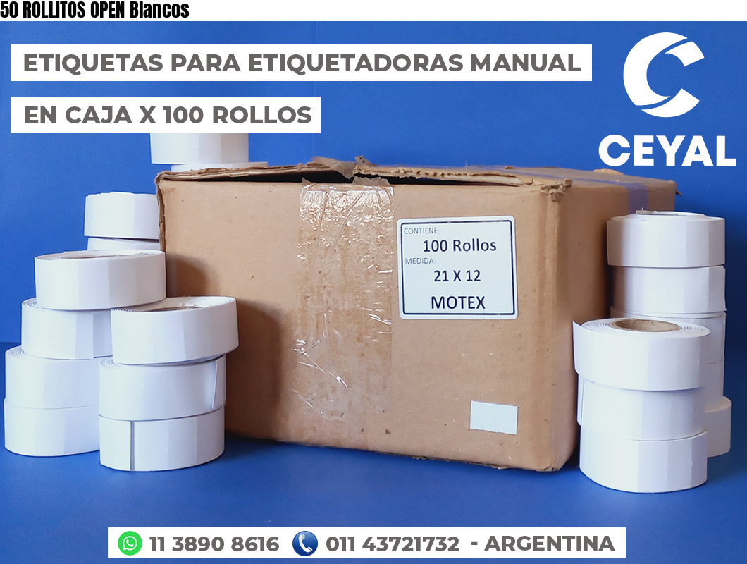 50 ROLLITOS OPEN Blancos