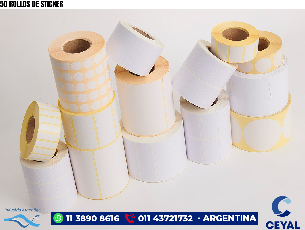 50 ROLLOS DE STICKER