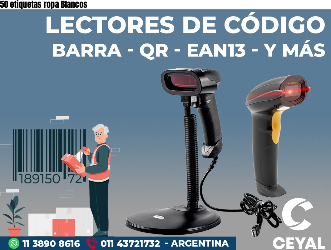 50 etiquetas ropa Blancos