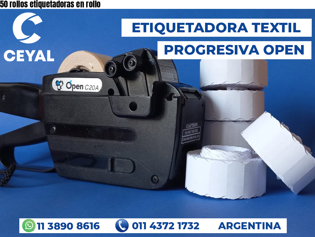50 rollos etiquetadoras en rollo