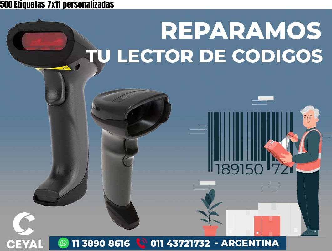 500 Etiquetas 7x11 personalizadas