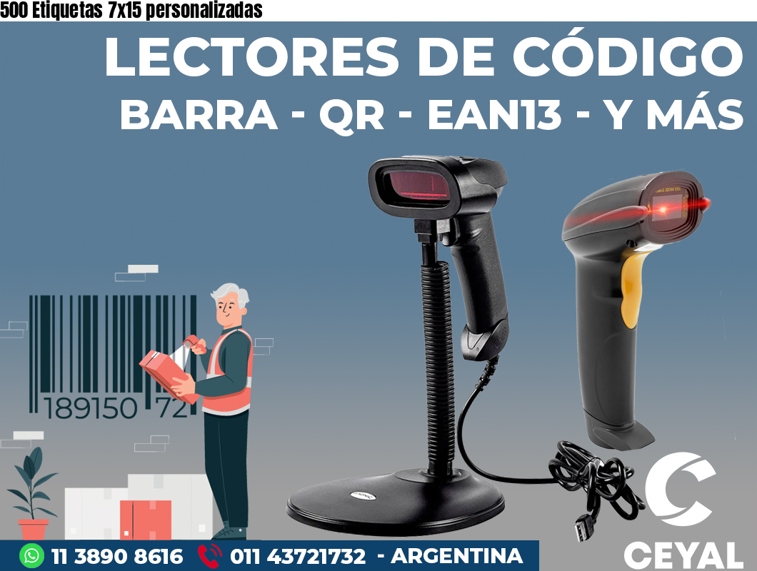 500 Etiquetas 7x15 personalizadas