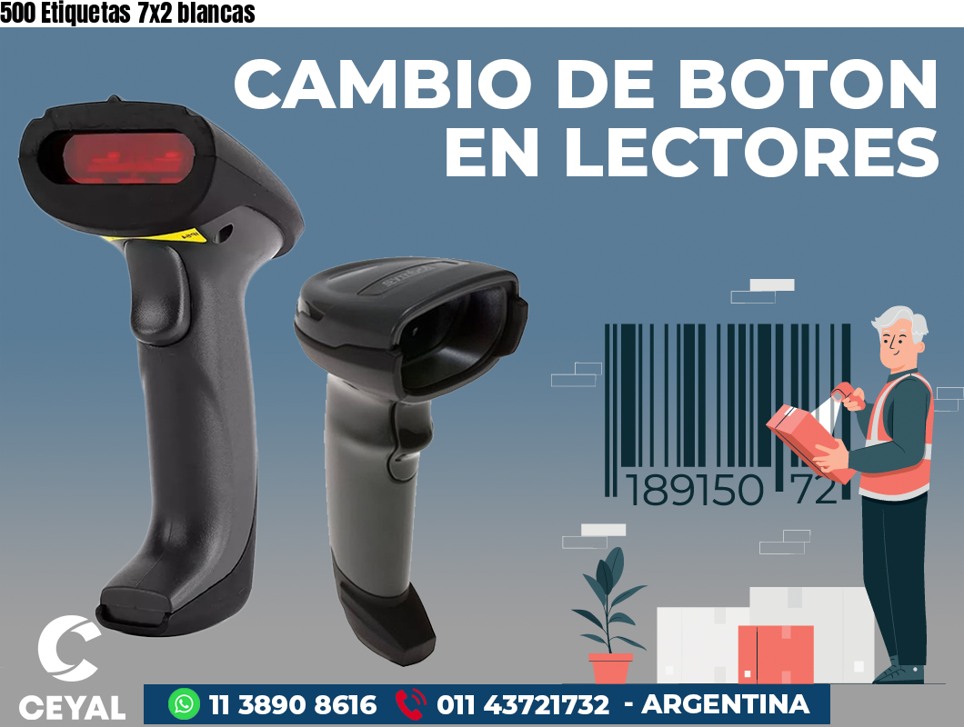 500 Etiquetas 7x2 blancas