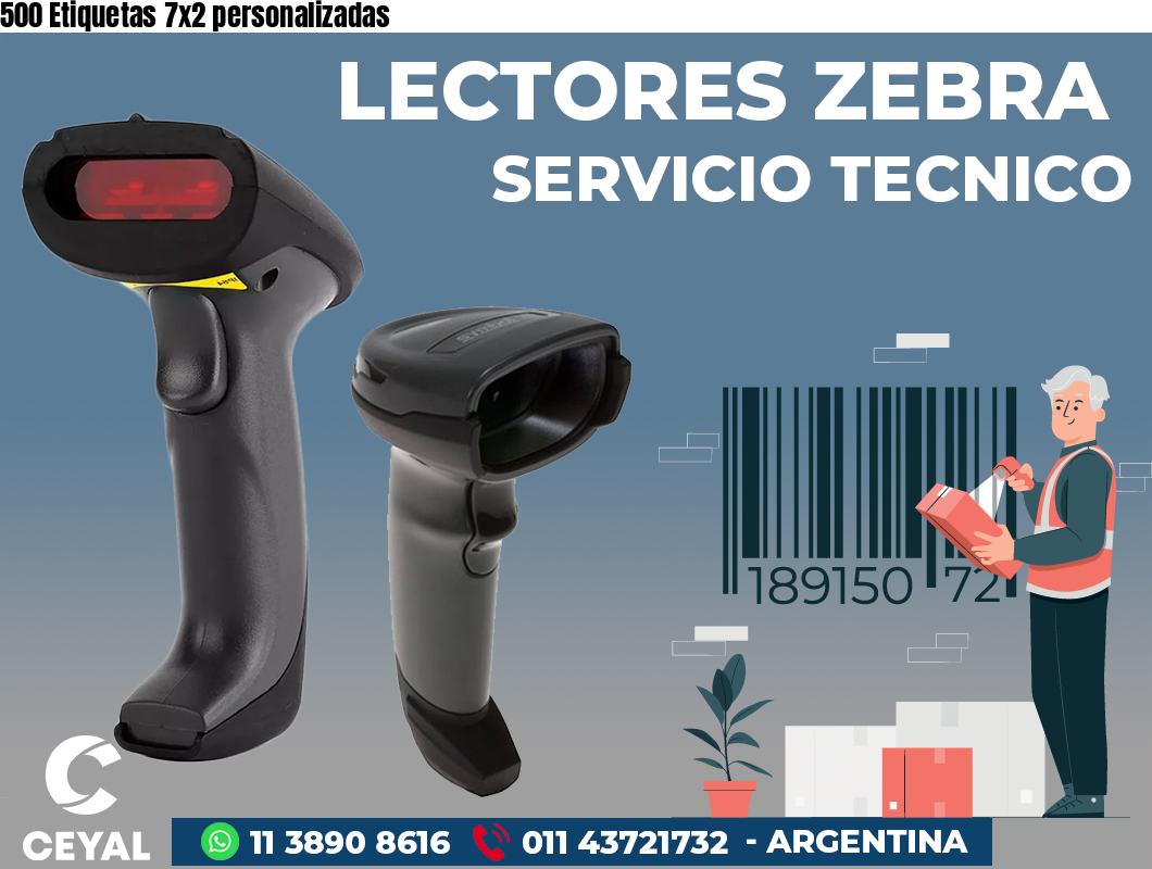 500 Etiquetas 7x2 personalizadas