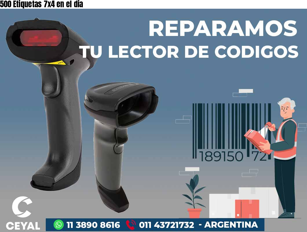 500 Etiquetas 7x4 en el dia
