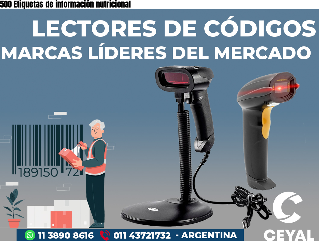 500 Etiquetas de información nutricional