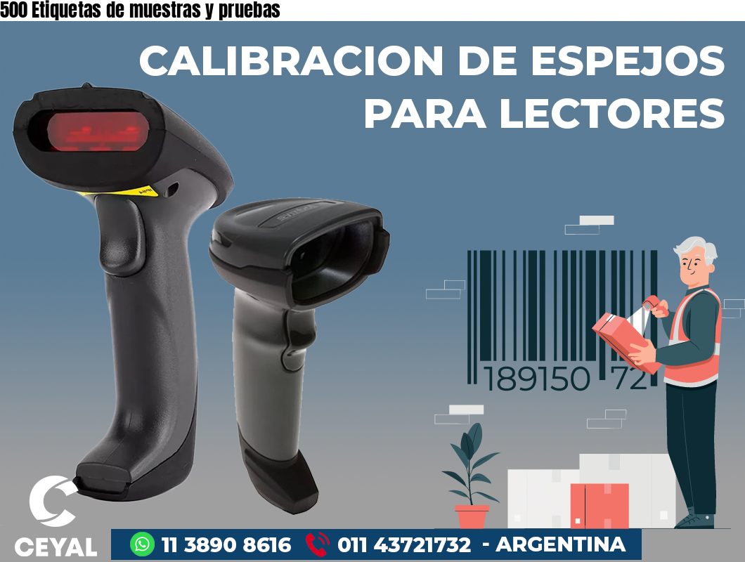 500 Etiquetas de muestras y pruebas