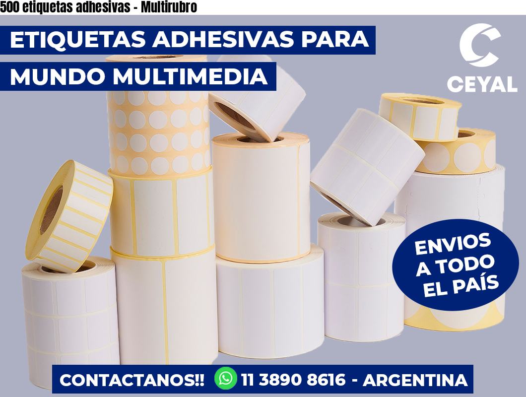 500 etiquetas adhesivas - Multirubro