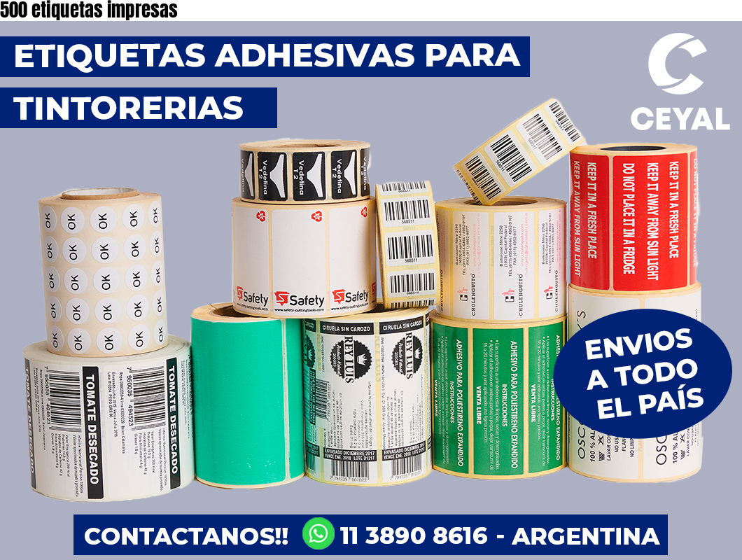 500 etiquetas impresas