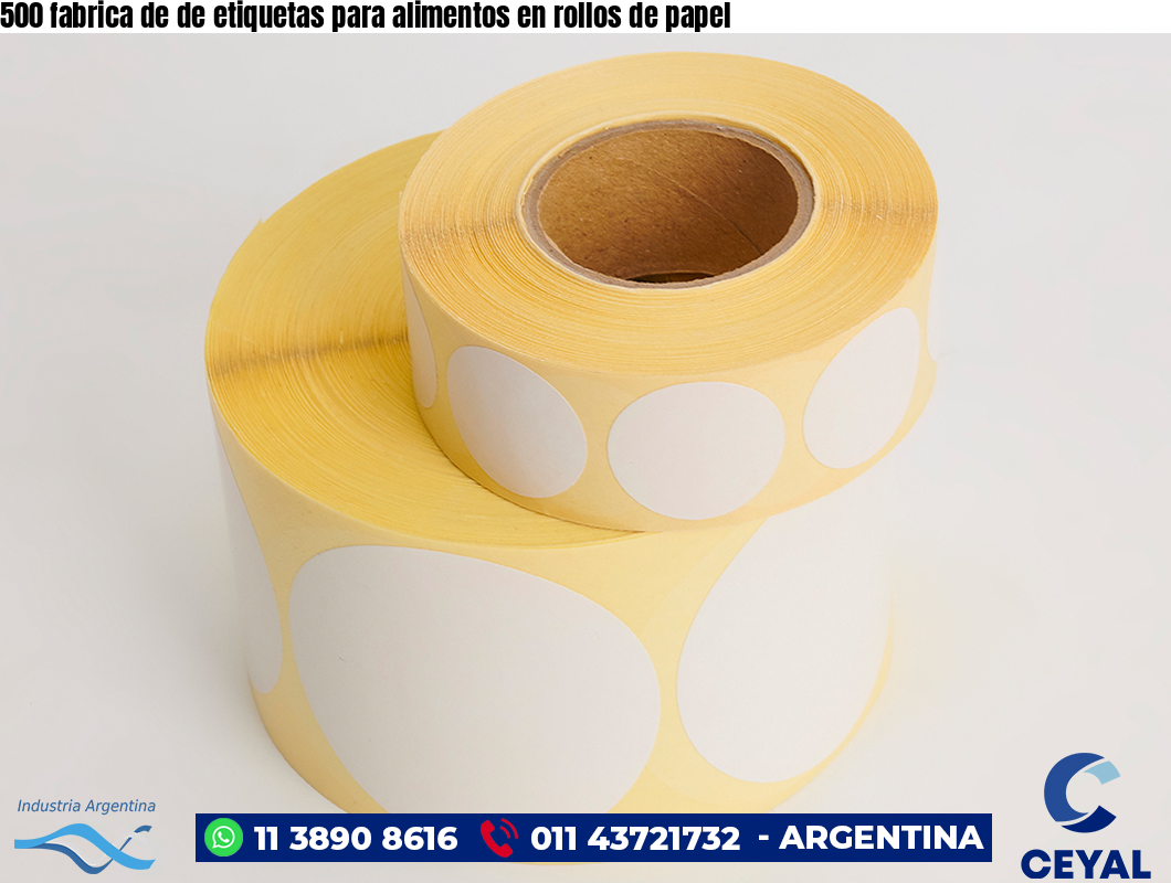 500 fabrica de de etiquetas para alimentos en rollos de papel