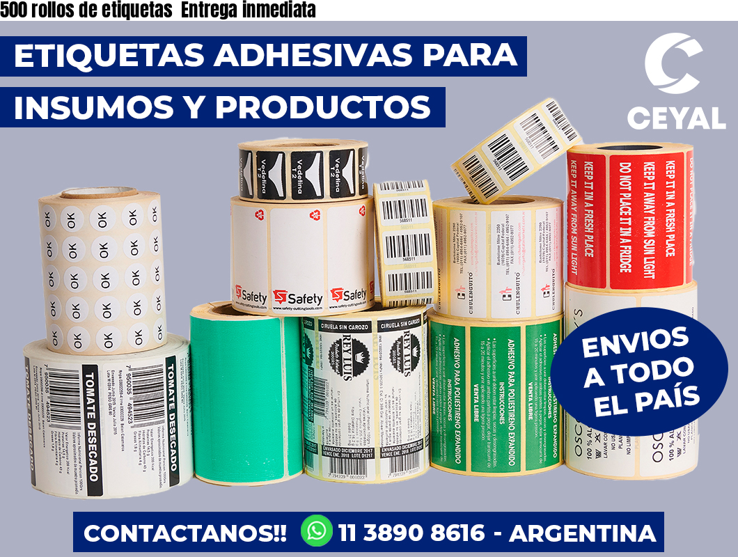 500 rollos de etiquetas  Entrega inmediata