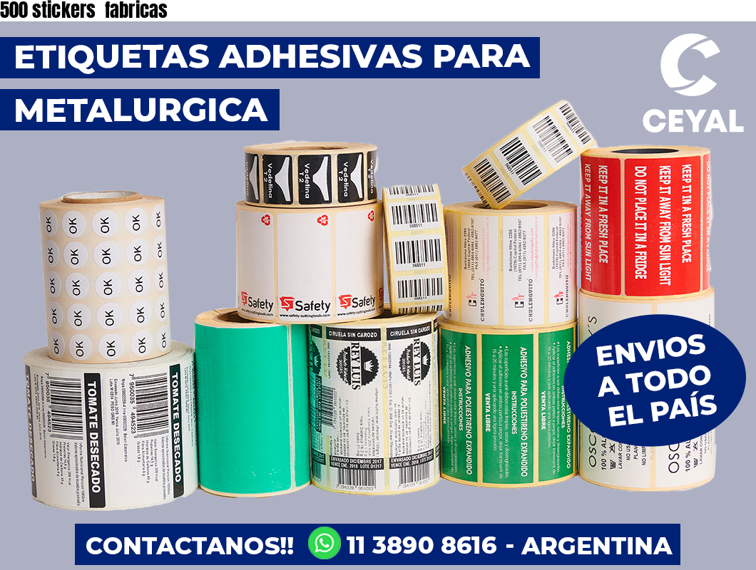 500 stickers  fabricas