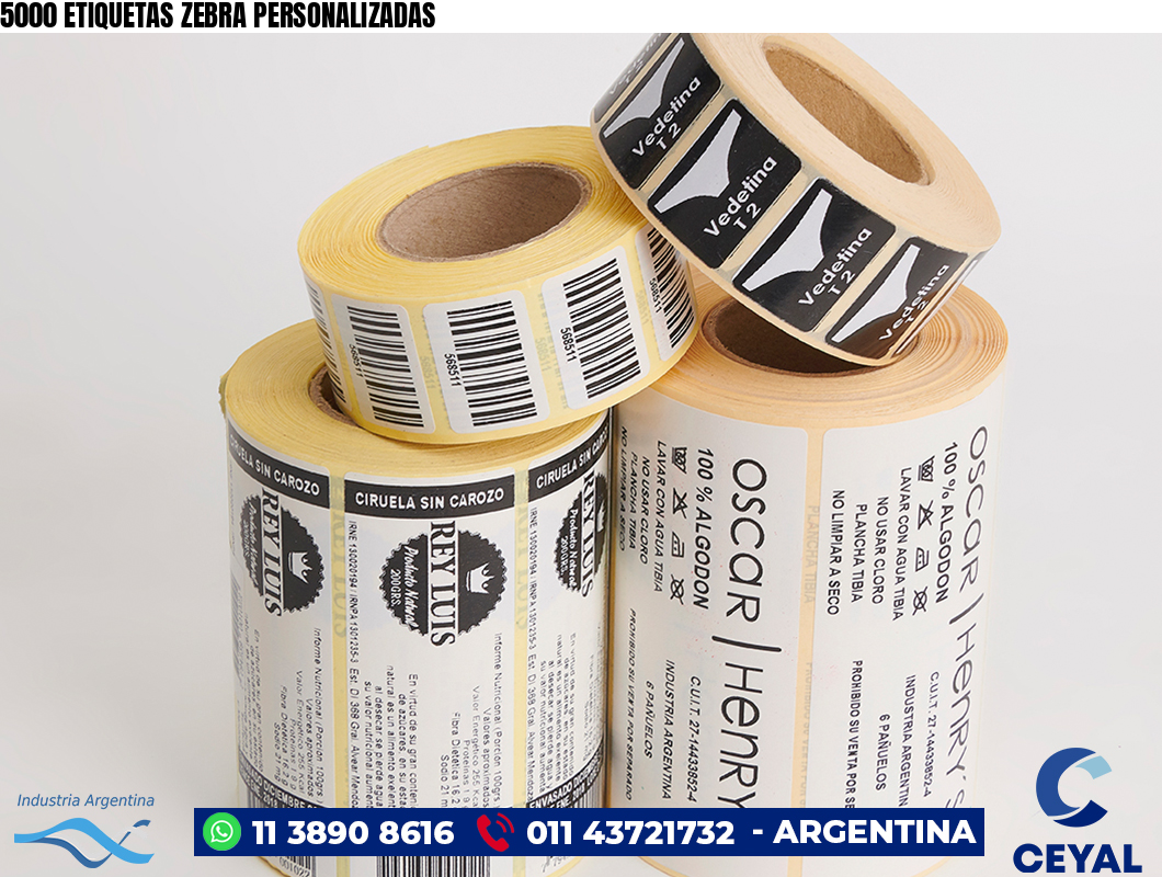 5000 ETIQUETAS ZEBRA PERSONALIZADAS