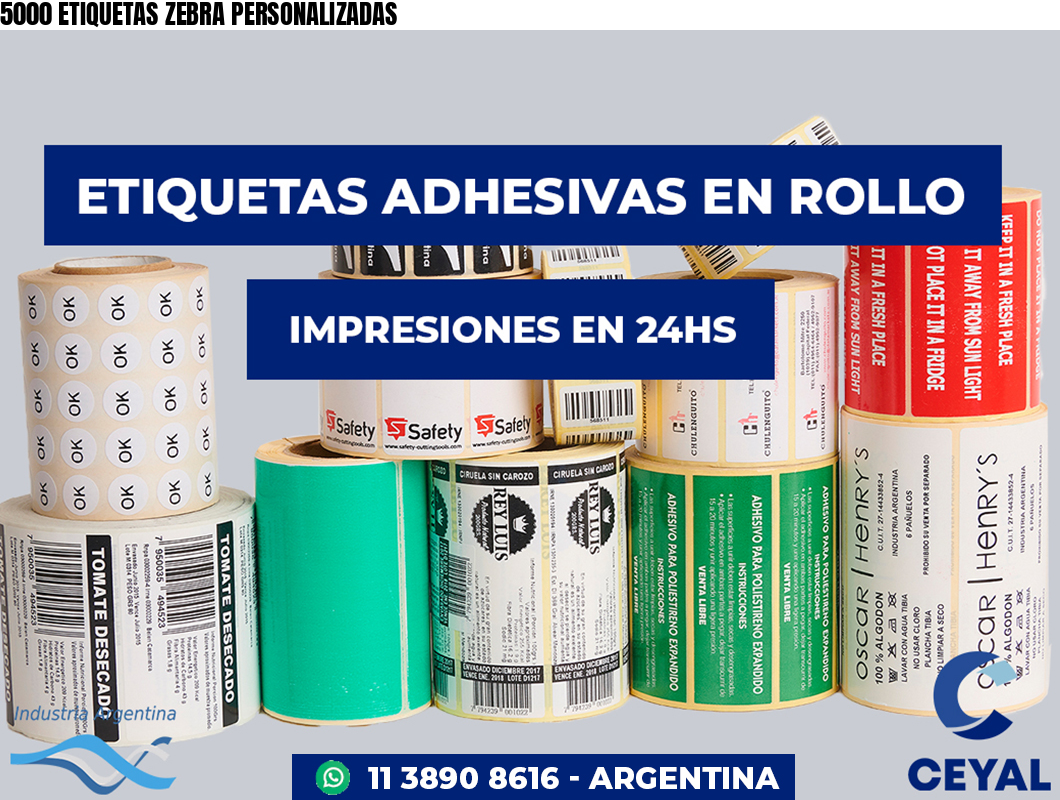 5000 ETIQUETAS ZEBRA PERSONALIZADAS