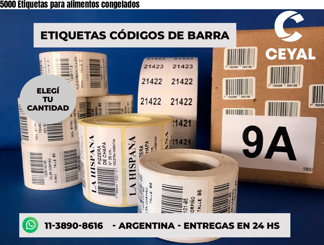 5000 Etiquetas para alimentos congelados