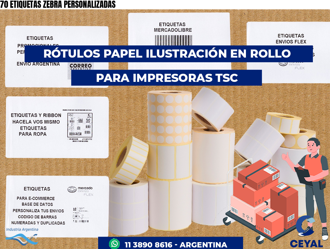 70 ETIQUETAS ZEBRA PERSONALIZADAS