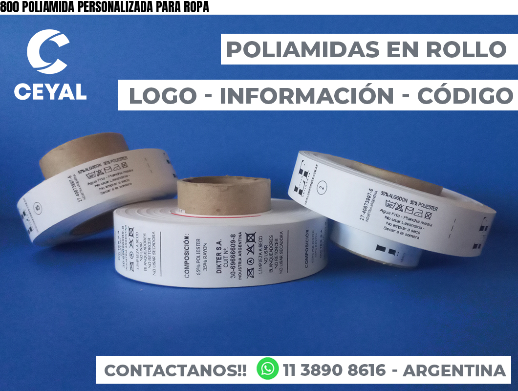 800 POLIAMIDA PERSONALIZADA PARA ROPA