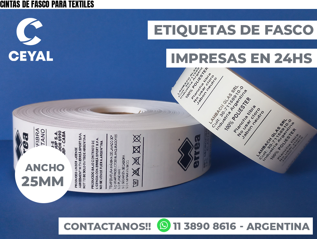 CINTAS DE FASCO PARA TEXTILES