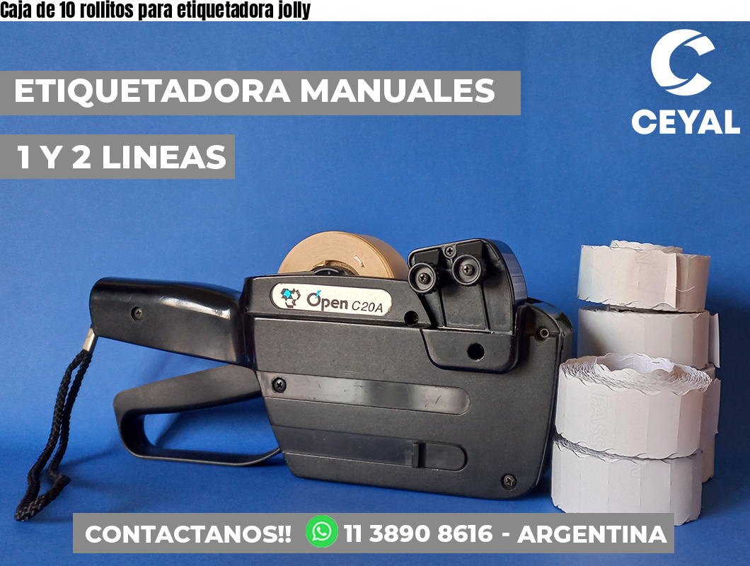 Caja de 10 rollitos para etiquetadora jolly