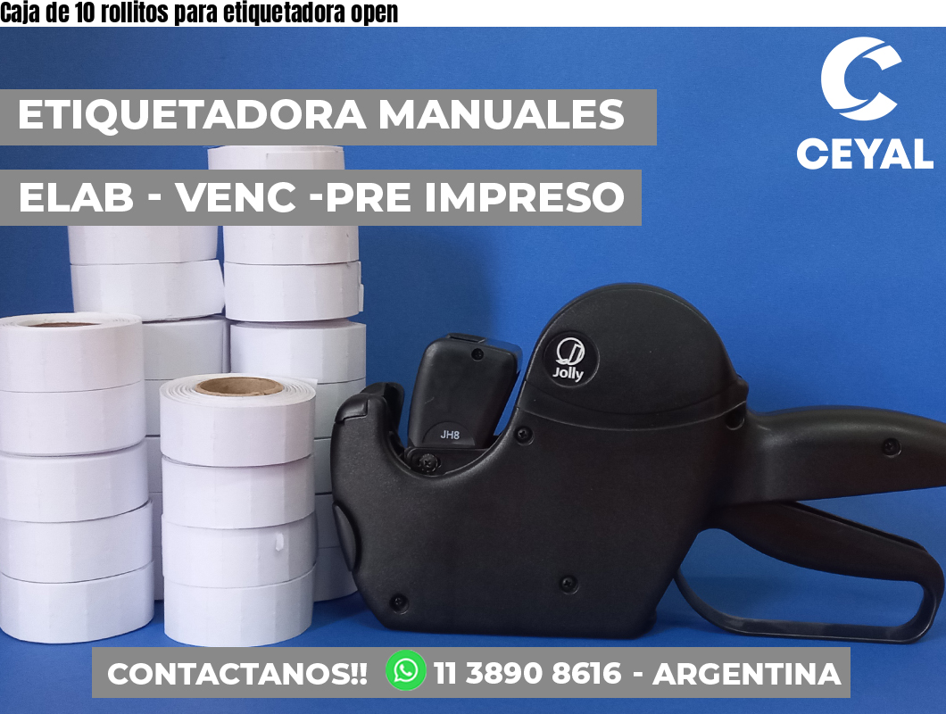 Caja de 10 rollitos para etiquetadora open