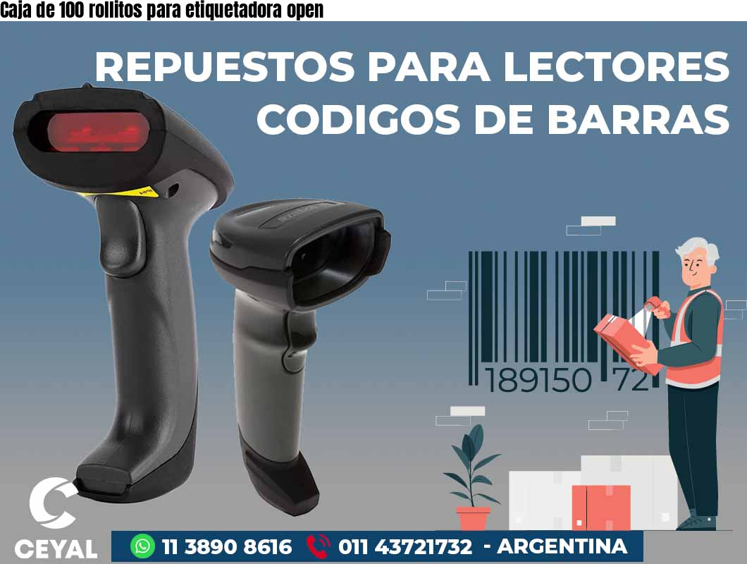 Caja de 100 rollitos para etiquetadora open