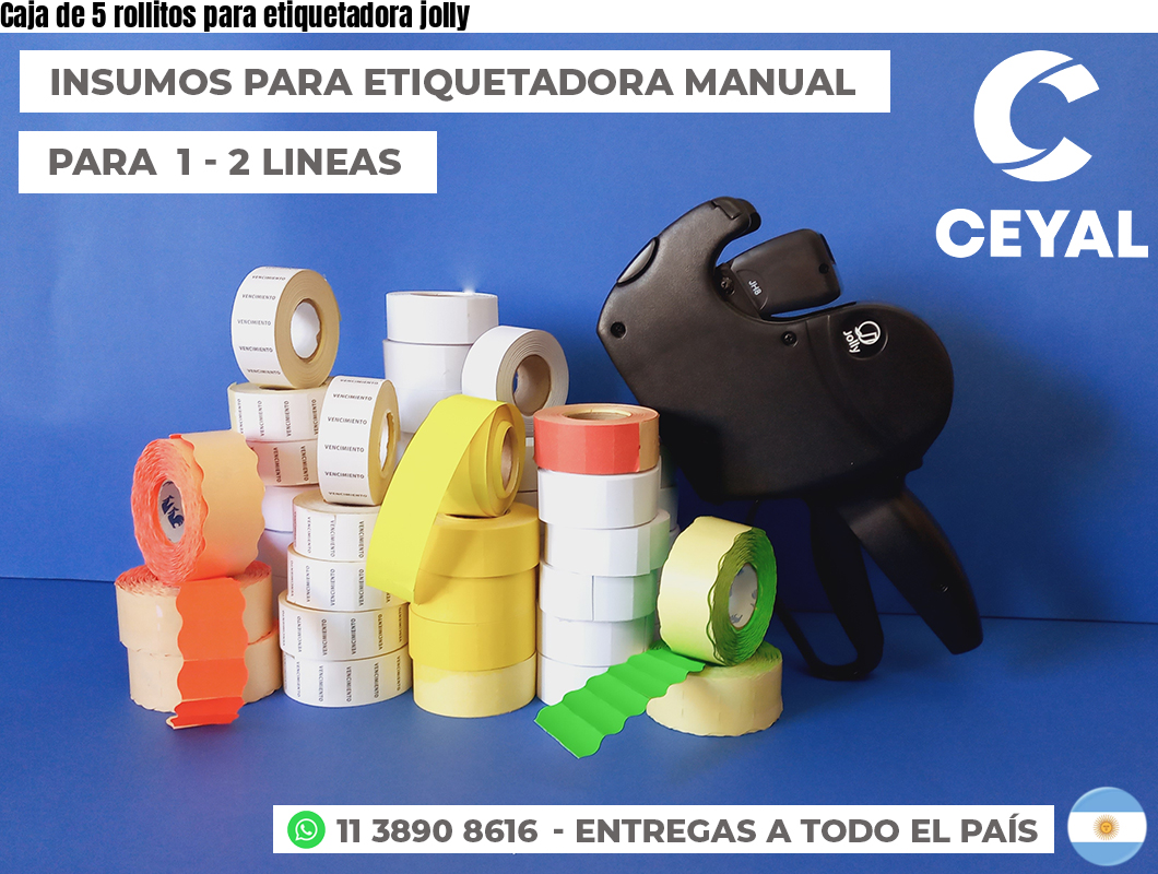 Caja de 5 rollitos para etiquetadora jolly
