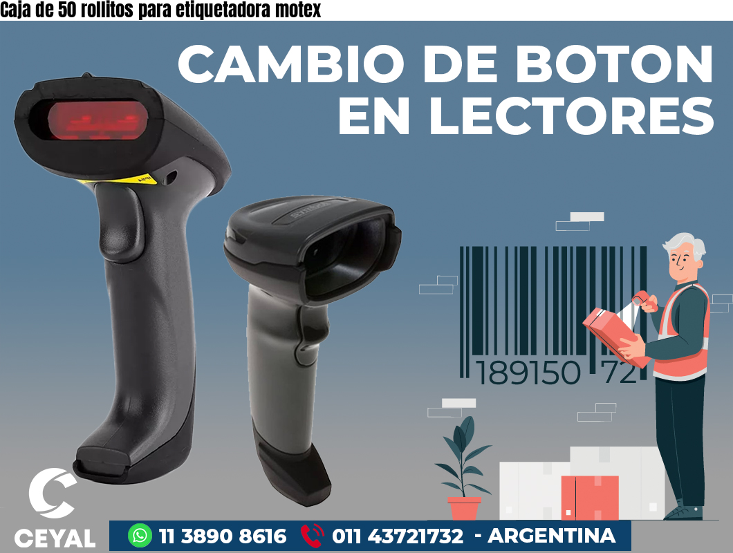 Caja de 50 rollitos para etiquetadora motex