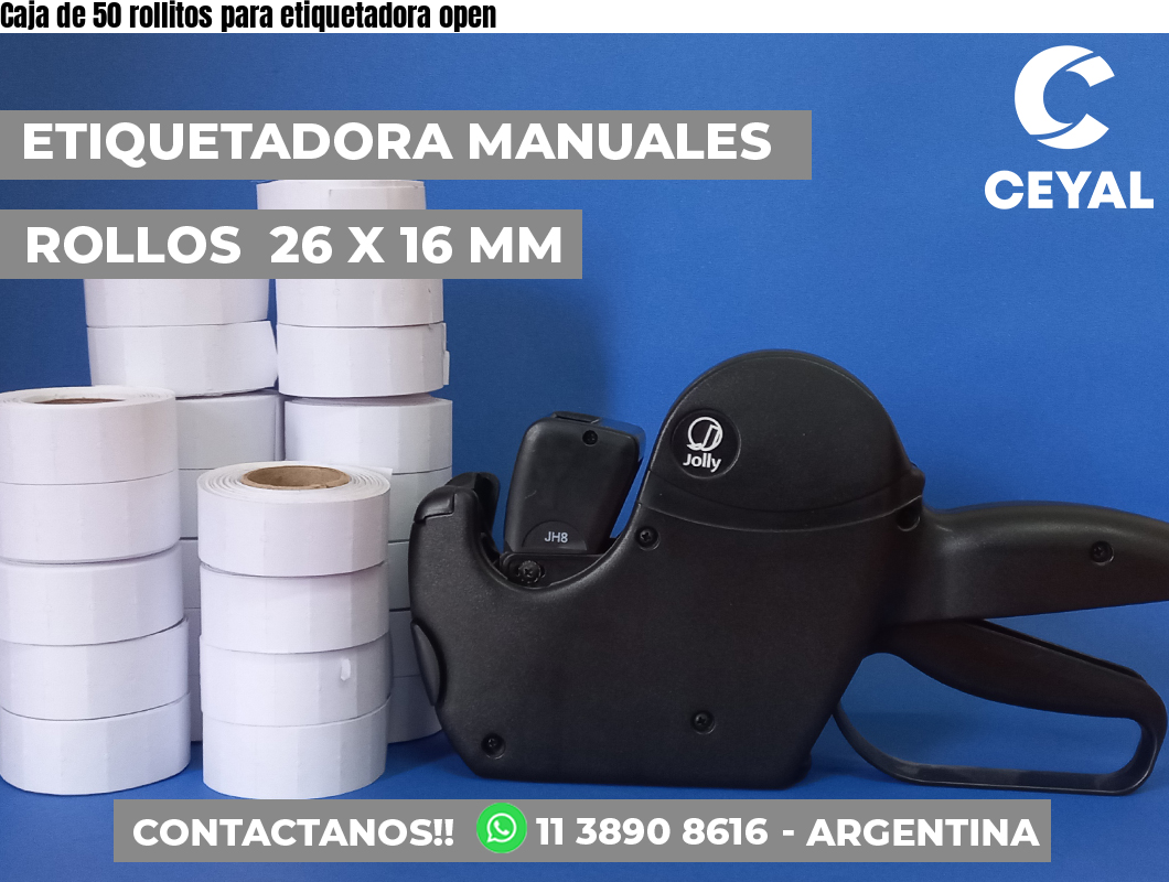 Caja de 50 rollitos para etiquetadora open