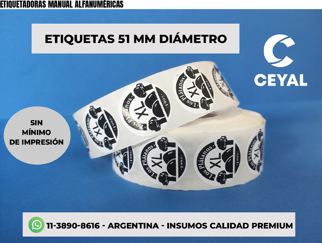 ETIQUETADORAS MANUAL ALFANUMÉRICAS
