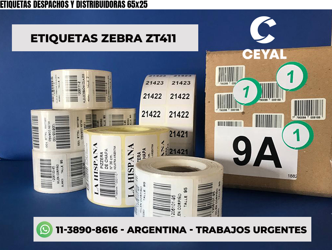 ETIQUETAS DESPACHOS Y DISTRIBUIDORAS 65x25