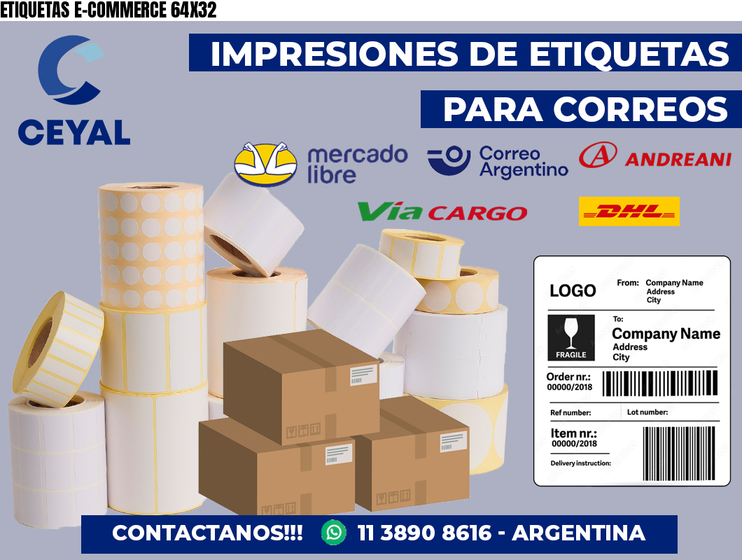 ETIQUETAS E-COMMERCE 64X32