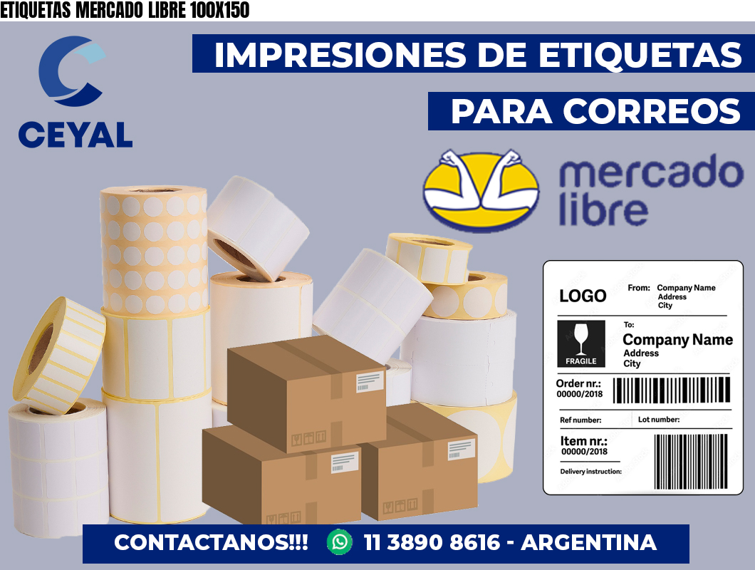 ETIQUETAS MERCADO LIBRE 100X150