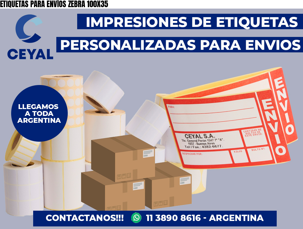 ETIQUETAS PARA ENVÍOS ZEBRA 100X35