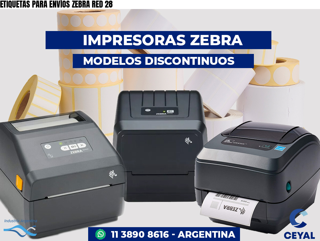 ETIQUETAS PARA ENVÍOS ZEBRA RED 28