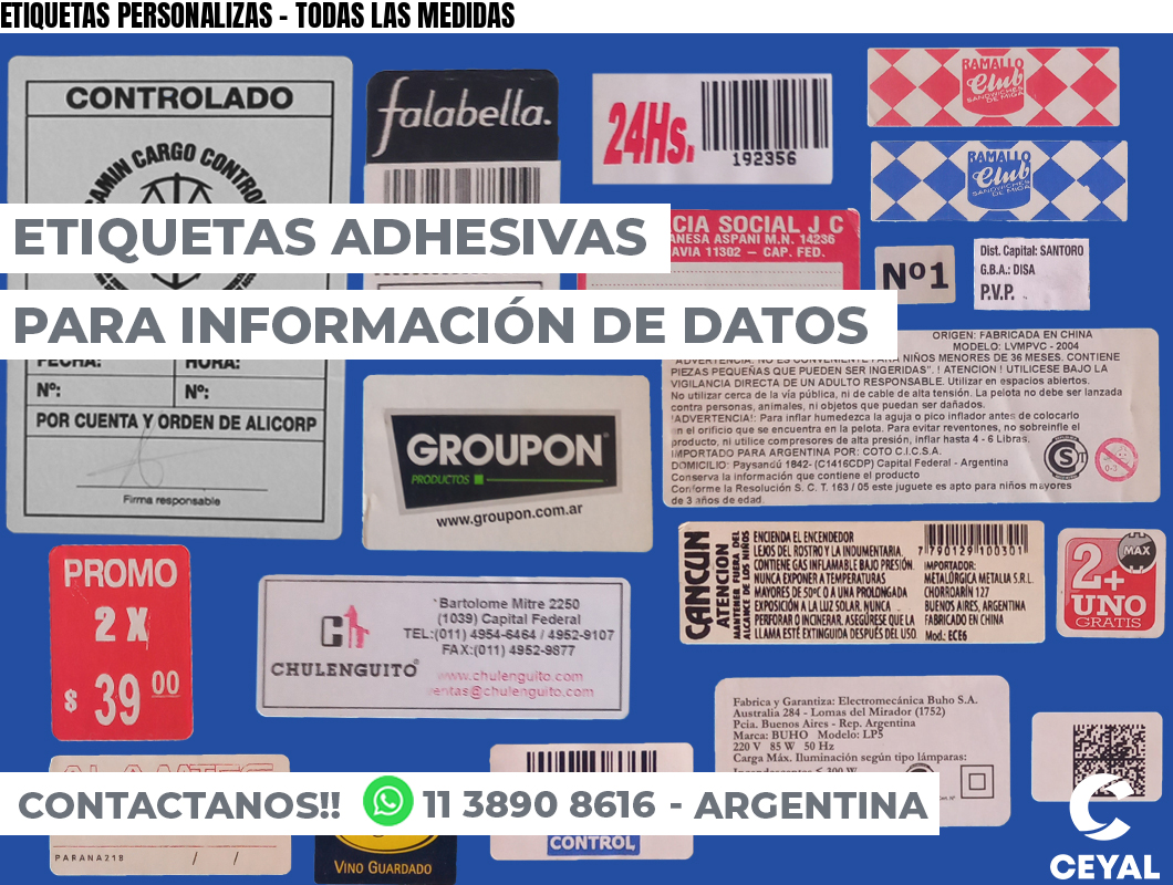 ETIQUETAS PERSONALIZAS – TODAS LAS MEDIDAS