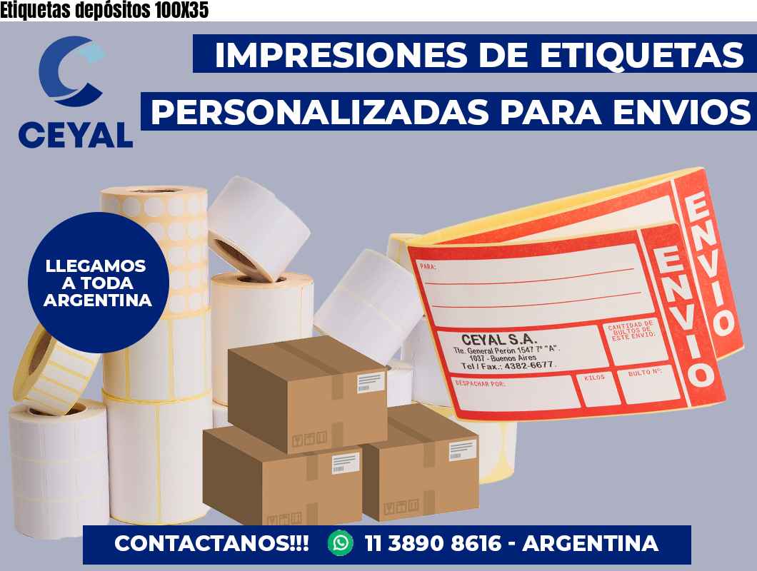 Etiquetas depósitos 100X35