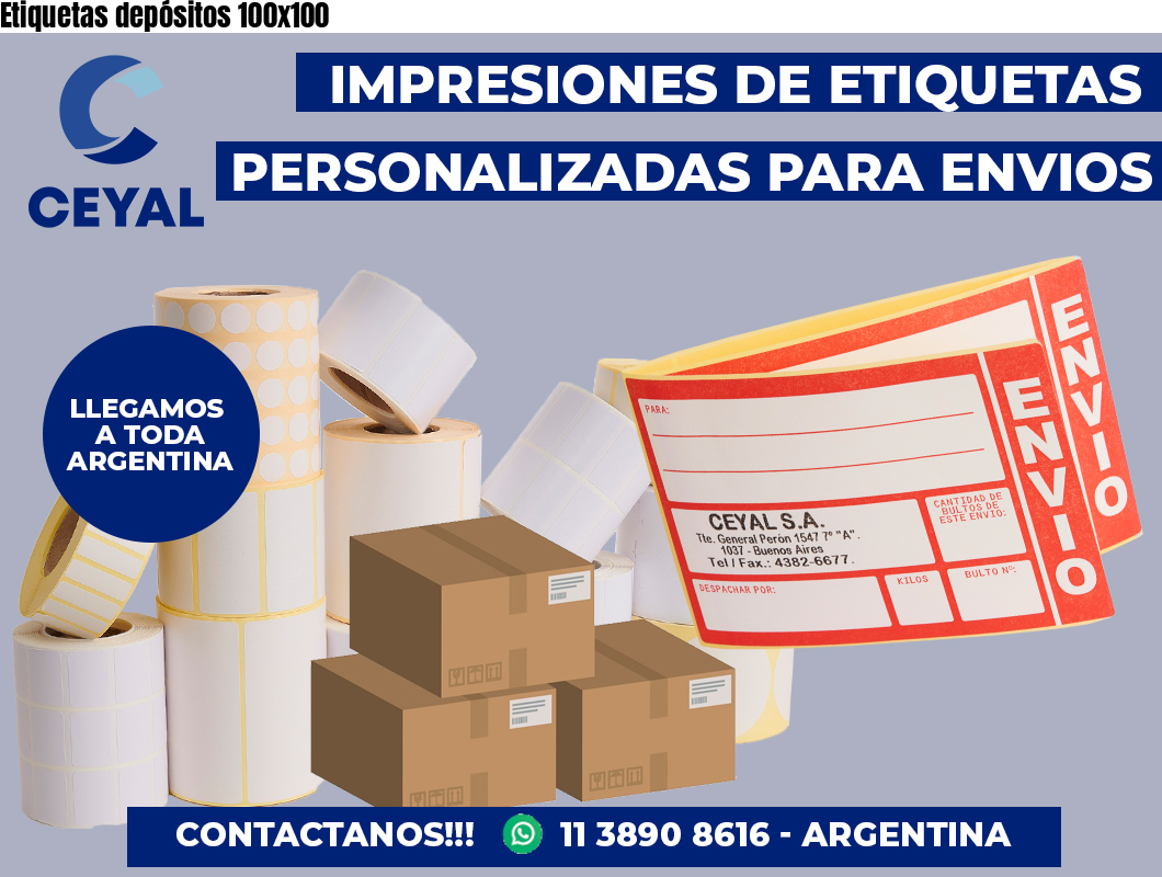 Etiquetas depósitos 100×100