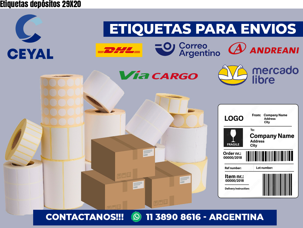 Etiquetas depósitos 29X20