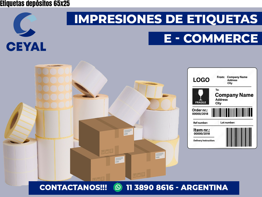 Etiquetas depósitos 65×25
