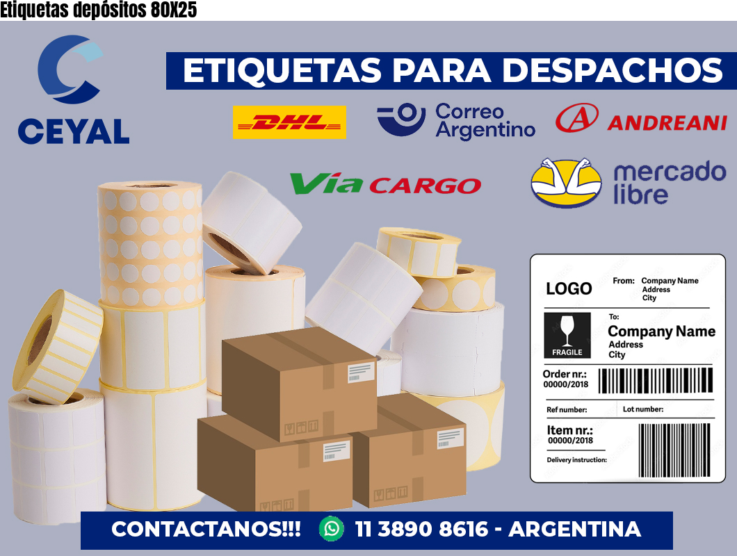 Etiquetas depósitos 80X25
