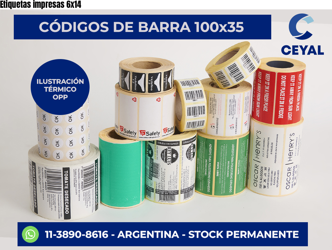 Etiquetas impresas 6×14