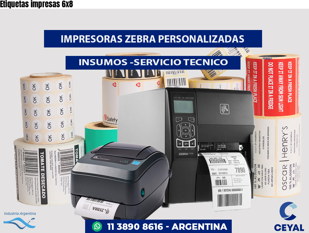 Etiquetas impresas 6x8 