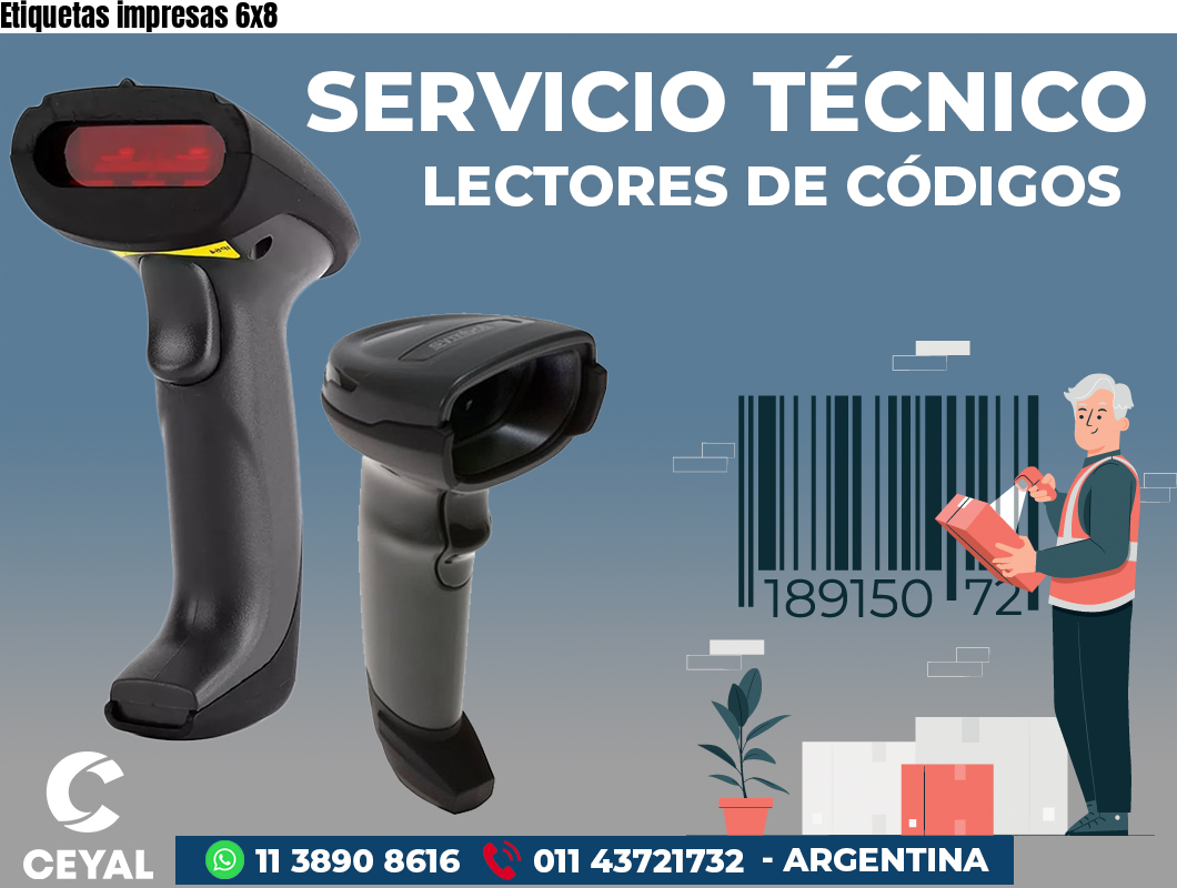 Etiquetas impresas 6x8 