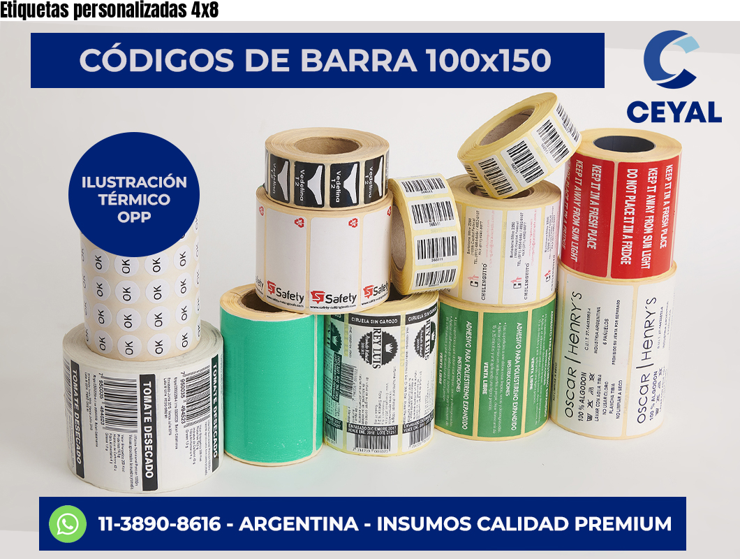 Etiquetas personalizadas 4×8