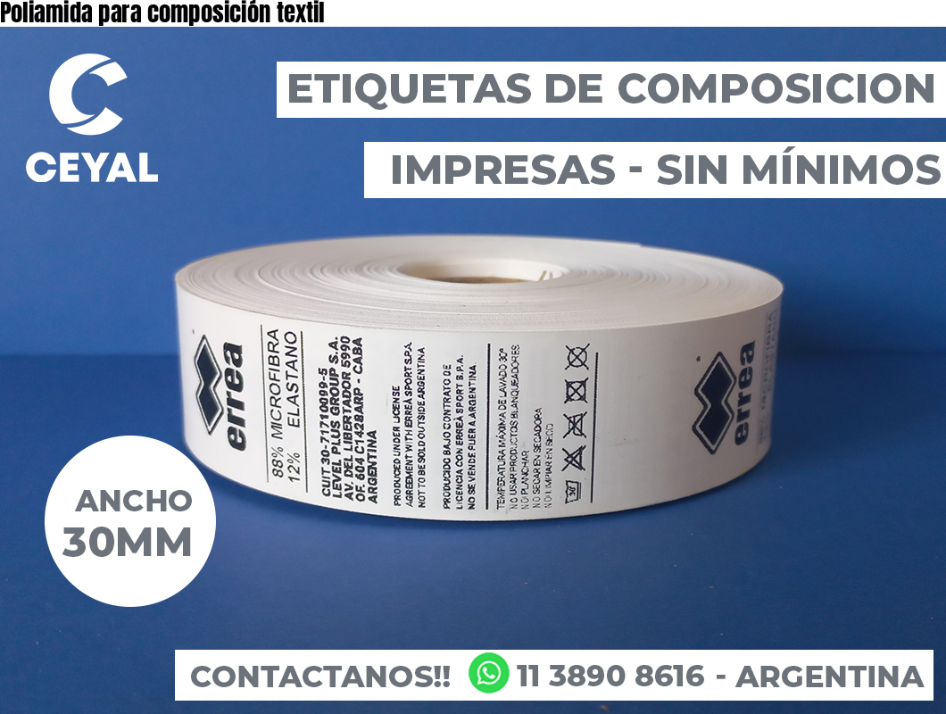 Poliamida para composición textil